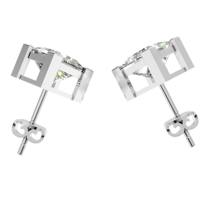 Boucles d'oreilles clous en moissanite VVS très vendues, or massif 14 carats avec coupe princesse, parfaites pour les mariages, les anniversaires, les fêtes, cadeau idéal pour les femmes - Product Image 3