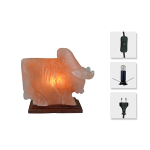 โคมไฟเกลือรูปวัวสีชมพูแกะสลักด้วยมือสไตล์ไม่เหมือนใครเกลือ - Product Image 3