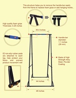 Meilleure qualité d'Amazon, support de barre de traction pliable sur pied, tour de puissance robuste, station d'entraînement pour la musculation à domicile