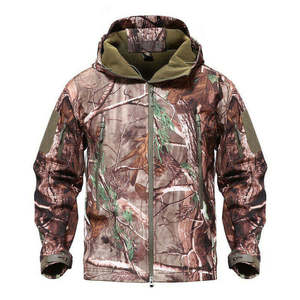 Chaqueta de Caza Impermeable con Camuflaje para Hombre, Chaqueta Táctica de Softshell con Forro Polar, Cortavientos para Senderismo al Aire Libre, Abrigo con Capucha de Camuflaje - Product Image 2