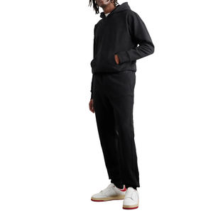 Pull à capuche surdimensionné uni unisexe OEM avec capuche à manches longues pour hommes et femmes sweats à capuche confortables et couleur noire - Product Image 2