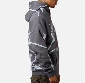 Personnalisé 100% Coton Stone Wash Acid Wash Sweat à capuche Vintage avec sérigraphie Logo personnalisé en gros - Product Image 2