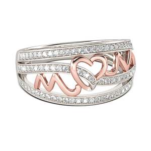 แหวนเงินแท้สเตอร์ลิง Jeulia รุ่น Mom's Heartbeat Cluster ชุบทอง สำหรับวันครบรอบ - Product Image 2