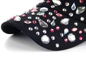 Rhine Stone 3D Embroidery <b>Patch</b> Fashion Baseball Cap Custom Logo Canvas Outdoor Casual Mesh <b>Back</b> Breathable Foam Puff Print - Product Image 4