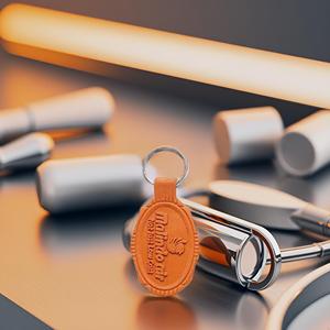 Llavero de goma de PVC de 2,5 pulgadas de estilo marrón claro, regalo corporativo y artículo de evento promocional para regalos promocionales - Product Image 3