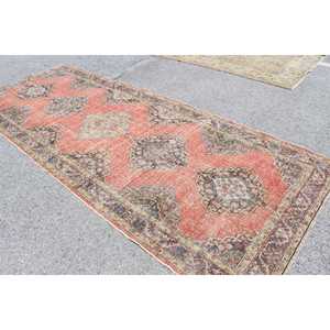 Alfombra Turca de 4.9x12.5 pies, Alfombra Vintage, Alfombra Oriental Roja y Negra - Product Image 4