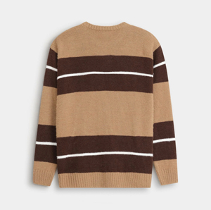 Suéter de Punto Personalizado con Cuello Redondo, Estilo Casual, para Otoño e Invierno, Unisex, de Manga Larga para Mujer, con Botones Delanteros y Patrón Geométrico - Product Image 2