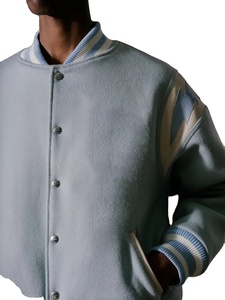 แจ็กเก็ตเบสบอลสไตล์วินเทจของผู้ชายขนาดใหญ่พิเศษงานตามสั่งหนังปักลายมหาวิทยาลัยสำหรับฤดูหนาว - Product Image 6