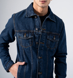 OEM Custom Design Fashion Streetwear Denim Jacket High Quality Custom Design Men Button Front Denim Jeans Jacket - Product Image 1