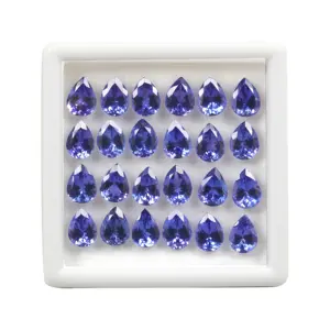 Certified Pear 8x6mm AAA+ Tanzanite Brilliant Cut Stone Genuine Quality Natural Blue Loose Gemstone for making Jewelry