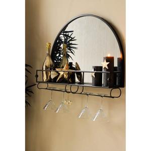 Porte-miroir mural décoratif en métal avec finition antique, idéal pour décor vintage - Product Image 4