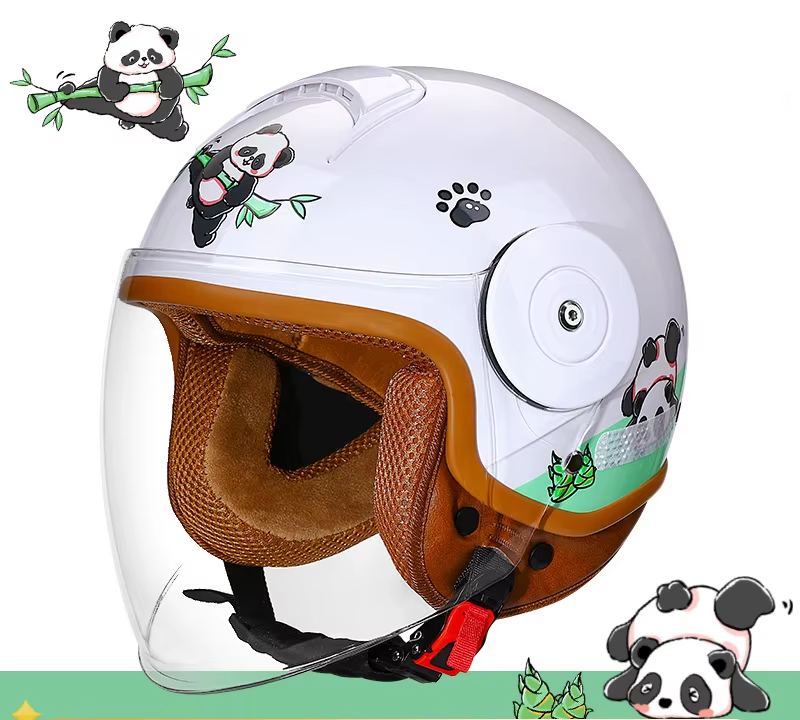 White panda + transparent long lens