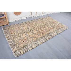 Alfombra Turca de 4,5x8,4 pies, Alfombra de Lana Beige con Diseño de Camuflaje - Product Image 4