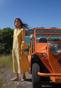 Venta al por mayor India Ucrania bordado manga larga elegante Pretty Lady Floral bordado lado hendidura manga Maxi vestido - Product Image 4