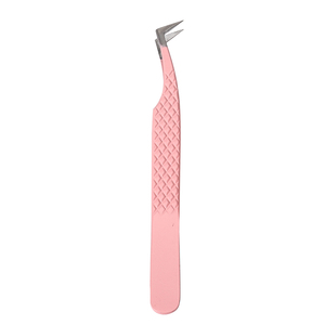 Offre spéciale de Noël : Ensemble de pinces à cils antistatiques Diamond Grip lisses en acier inoxydable, couleur rose, logo personnalisé, marque privée - Product Image 4