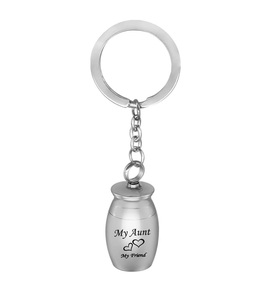 Tía, mi familia, mi amigo, urnas para cenizas, recuerdo conmemorativo de acero inoxidable, llavero de cremación, joyería, tía, urna de tamaño personalizado - Product Image 2