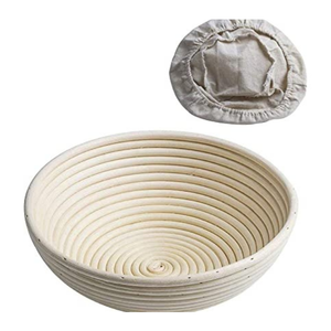Panier de levage pour pain en rotin naturel de qualité supérieure, fait main, avec tissu en lin pour la cuisson du pain au levain et la levée de la pâte - Product Image 1