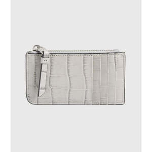 Allsaints Portacarte Minimalista Little Marlborough in Pelle PU Grigia con Stampa Coccodrillo, Leggero, per Carte di Credito e Documenti d'Identità - Product Image 1