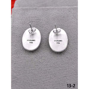 Hecho a Mano en el Suroeste # 8 Pendientes de Plata de Ley y Turquesa, Joyería Cultural Coleccionable - Product Image 4