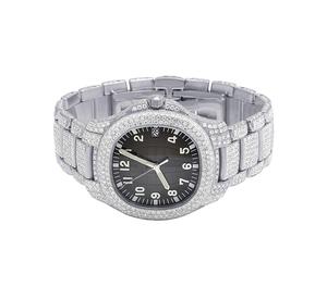 Reloj de pulsera para hombre, de acero inoxidable, movimiento automático de cuarzo, esfera cuadrada, estilo antiguo, moderno, hip hop, completamente plateado - Product Image 3