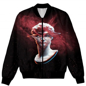 Wholesale Men's High Neck Zip Sublimation Printed Thick Breathable Windproof Bomber <b>Jacket</b> for Outdoor Activities - Product Image 5