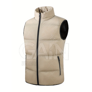 Veste d'hiver décontractée légère pour hommes 100% polyester Gilet bouffant à col montant de haute qualité sans capuche chaude - Product Image 1