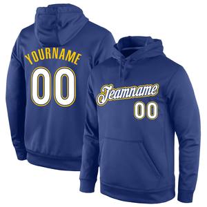 Printing Hoodies Custom Stitched Royal <b>White</b>-Gold Sports Pullover <b>Sweatshirt</b> Hoodie - Product Image 1