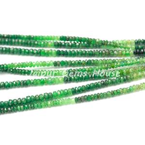 Nouvelle tendance perles de pierre de Tsavorite naturelles ombragées à facettes Rondelle forme 3mm perles en vrac collier Bracelet fabrication de bijoux - Product Image 3