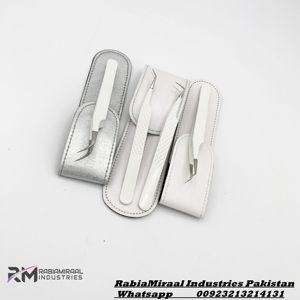 Nouveau Style de pince à cils à pointe en fibre d'acier inoxydable pince à épiler à poignée en fibre Logo personnalisé pince à épiler à 90 degrés Extension de cils - Product Image 5