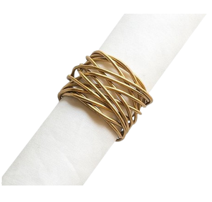 Venta al por mayor hecho a mano de diseño de color dorado decoraciones de mesa servilletero para boda restaurante Hotel hogar - Product Image 1