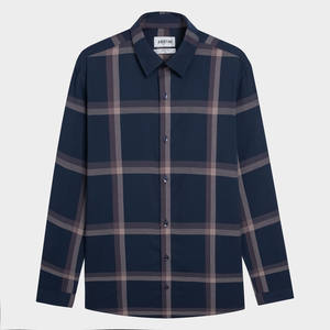 Aristino, camisa de vestir antiarrugas transpirable con cuello mandarín a rayas marrones para hombre ALS1790Z, precio al por mayor, producto superior - Product Image 1