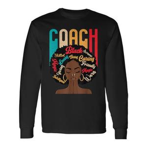 T-shirt a maniche lunghe For Coach Afro in stile afroamericano per celebrare il Mese della Storia Nera - Product Image 1