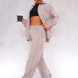 Custom Zip-up <b>Tracksuit</b> Set Zip-up Jacket Lightweight <b>Waterproof</b> Breathable Windbreaker Set Training <b>Tracksuit</b> Women - Product Image 3