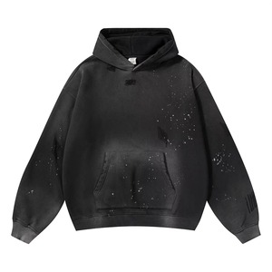 Sudadera con Capucha Unisex, Estilo Acid Wash, Lisa, Personalizable, Gruesa, Holgada, de Felpa Francesa, con Hombros Caídos - Product Image 2