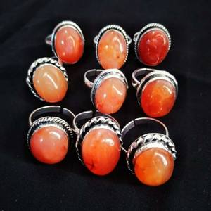 Bague en argent rouge japonais de meilleure qualité, vente en gros, jaspe rouge, bagues en argent allemand à vendre au prix le plus bas - Product Image 3