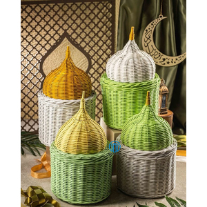 Vietnam Handmade Rattan Mosque Dome Hamper Basket for Ramadan <b>Gift</b> Packaging and <b>Islamic</b> Festival Decoration Wholesale - Product Image 5