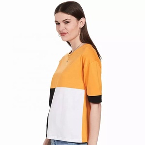 Camisetas informales transpirables para mujer, cuello redondo, Media manga, diseño de bloque de talla grande de varios paneles para chicas trabajadoras - Product Image 6