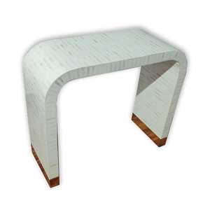 Mesa de consola hecha a mano con incrustaciones de hueso indio, muebles decorativos azules y blancos de primera calidad para hogares modernos y hoteles boutique - Product Image 5