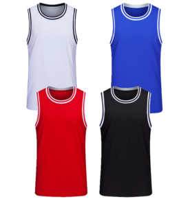 เสื้อบาสเก็ตบอลผู้ชายแบบสั่งทำ คอวี แขนกุด ระบายเหงื่อได้ดี แห้งเร็ว พิมพ์ลายแบบซับลิเมชั่น เสื้อผ้าผู้ใหญ่ ไซส์ใหญ่ - Product Image 1