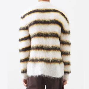 Pull cardigan pour homme en maille jacquard mohair, col en V, fermeture boutonnée, personnalisable, mode d'extérieur, hiver, nouveau design 2025 - Product Image 6