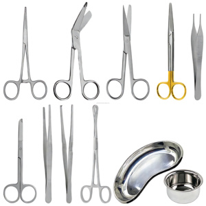 Kit de pansements chirurgicaux réutilisables 11 pièces en acier inoxydable, instruments de pansement, certifié CE ISO, fournisseur et fabricant en gros - Product Image 2