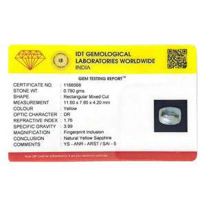 พลอยแซฟไฟร์สีขาวธรรมชาติทรงเหลี่ยม-3.9 กะรัต-ความสูง 8 มม.-เส้นผ่านศูนย์กลางรู 1 มม.-ขนาด 1.5 มม.-สำหรับทำเครื่องประดับ - Product Image 4