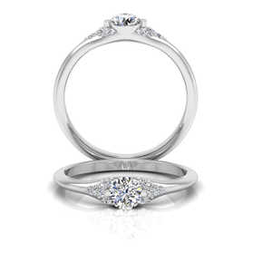 Bague de fiançailles en moissanite ronde - Alternative élégante et durable aux alliances de mariage traditionnelles en diamant - Product Image 5