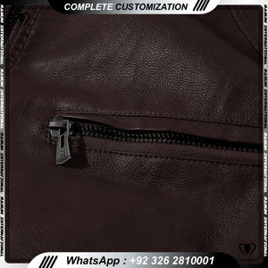 Men's Leather Jacket for Biker <b>Distressed</b> Genuine <b>Top</b> Quality Material Wholesale Price Causal Leather Jackets - Product Image 5