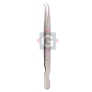 Pinzas para extensiones de pestañas con estampado diamante estilo S diseño personalizado de acero inoxidable - Product Image 3