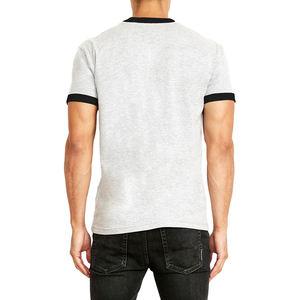 Hombres Casual Slim Fit Básico Ringer Camisetas Hombres Cuello Redondo Camisetas Unisex Fine Jersey Ringer Camiseta - Product Image 5