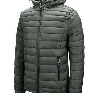 Vestes d'hiver matelassées imperméables à capuche en polyester léger et chaud avec logo personnalisé pour hommes, taille plus - Product Image 2