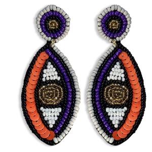Tigre fait à la main graine perlée broderie boucles d'oreilles personnalisé graine perle broderie boucles d'oreilles coloré graine perlée broderie bijoux - Product Image 5
