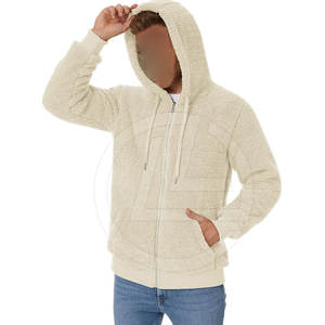 Sudadera con capucha de lana Sherpa para hombre con cierre de cremallera y forro de felpa cálido para clima frío Sudadera con capucha de lana Sherpa con bolsillo de canguro - Product Image 4