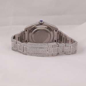 Montre à affichage analogique avec diamant naturel blanc de qualité VVS1, taille brillant, mouvement automatique arabe de luxe, livraison gratuite - Product Image 4